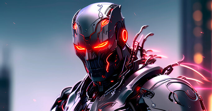 Abstract futuristic dark cyborg background