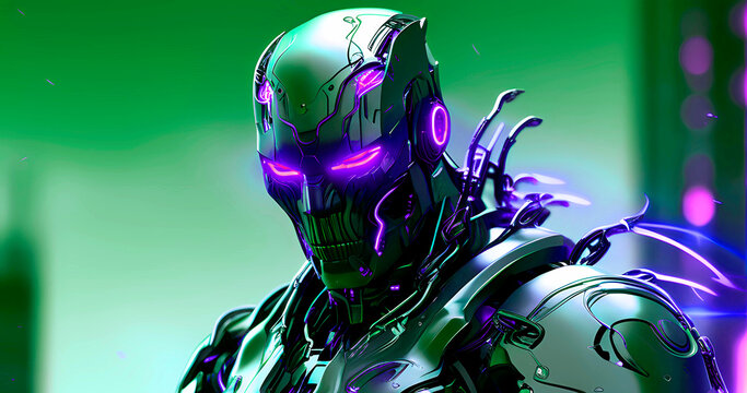 Abstract futuristic dark cyborg background