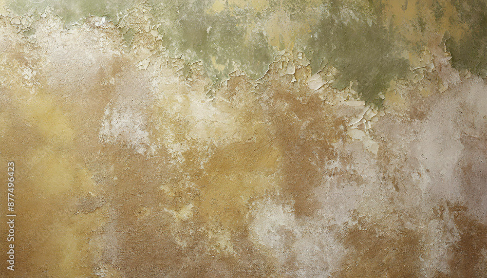 Poster old weathered concrete wall with peeling paint with different colors on each layer textured backgrou