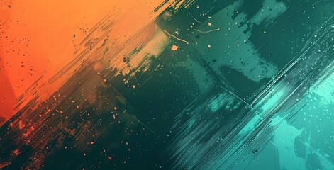 Teal Orange and Black Abstract Gradient Background