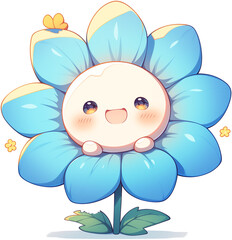 Fototapeta premium isolate of A Kawaii flower, chibi style