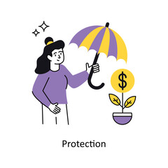 Protection vector Flat Design illustration. Symbol on White background EPS 10 File 