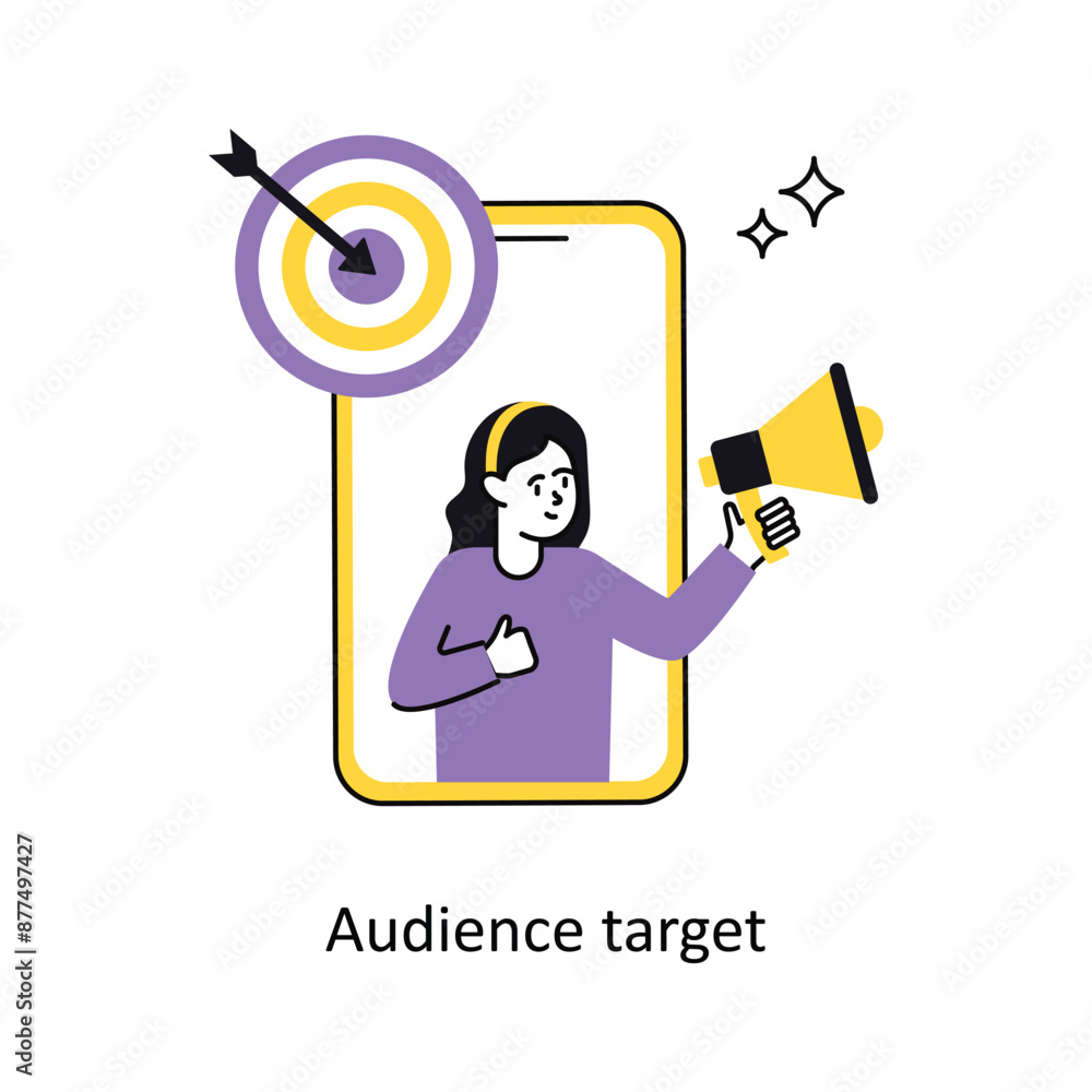 Poster audience target vector flat design illustration. symbol on white background eps 10 file