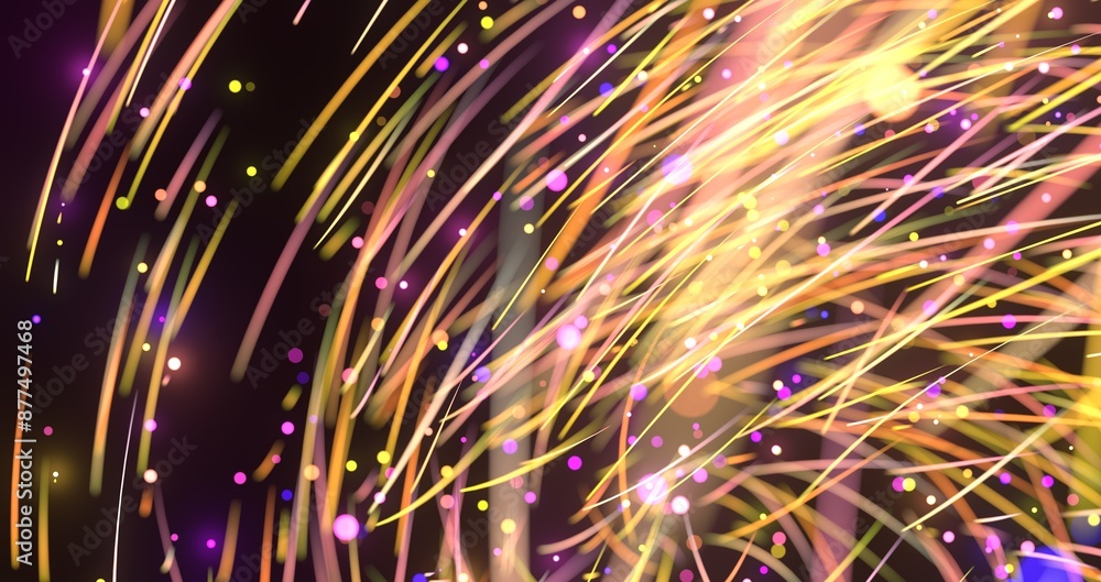 Poster image of colorful light trails with motion blur effect