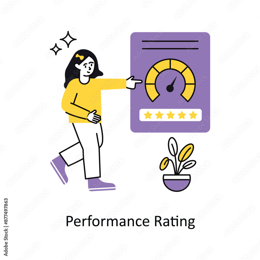 Poster performance rating vector flat design illustration. symbol on white background eps 10 file