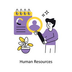 Human Resources vector Flat Design illustration. Symbol on White background EPS 10 File 