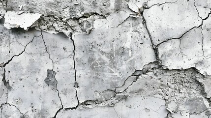 Cracked Concrete Wall Texture, Weathered and Damaged Cement Surface, Realistic Grunge Background
