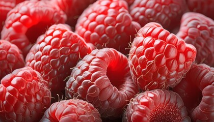 closeup of raspberries , generated by AI. High quality photo