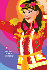 Cell shaded detailed hand drawn illustration of Indonesian Yogyakarta traditional Dancer