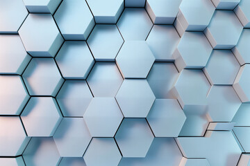 Naklejka premium A wall of hexagonal blocks in a blue color