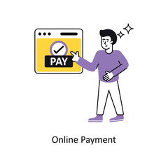 Online Payment vector Flat Design illustration. Symbol on White background EPS 10 File 