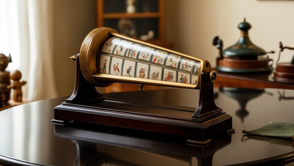 Antique Zoetrope on Display in Vintage Room