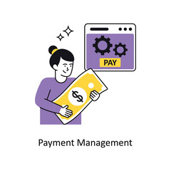 Payment Management vector Flat Design illustration. Symbol on White background EPS 10 File 