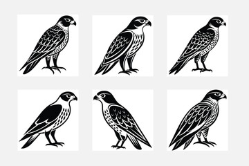 Eagle simple illustration silhouette set