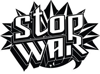 Stop war typography vector 