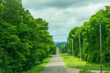 Country road going uphill