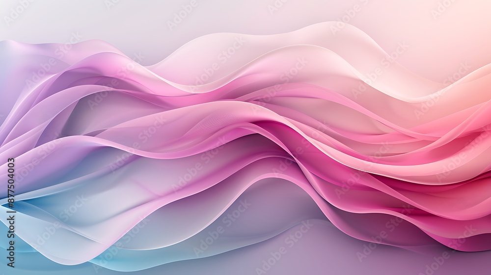 Poster create a tranquil, calming background with soft, blended gradients and gentle, flowing shapes, leavi