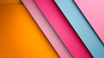 Obraz premium Create a bright, cheerful background with playful, overlapping shapes and a vibrant color scheme, leaving significant room for text, focus cover all adject, deep depth of field, nodust