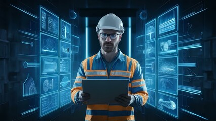 Engineer Strategizing biggest Project with Advanced Technology