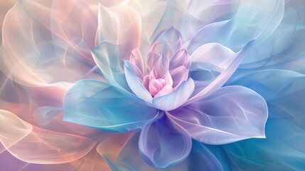 Fototapeta premium A colorful flower with a blue center and pink petals