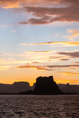 sunset over lake powell