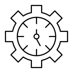 Time Management Vector Line Icons