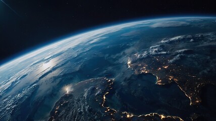 Obraz premium earth from the space background photo