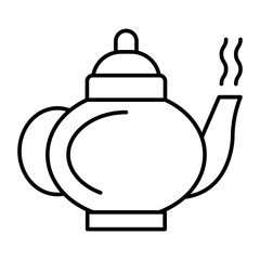 Teapot Vector Line Icon