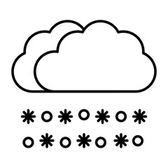 Snowing Vector Line Icon