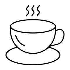 Tea Mug Vector Line Icon