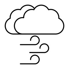 Wind Vector Line Icon