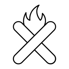 Bonfire Vector Line Icon