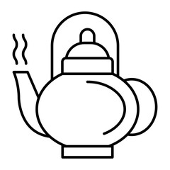 Kettle Vector Line Icon