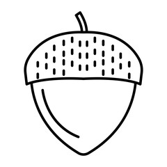 Acorn Vector Line Icon
