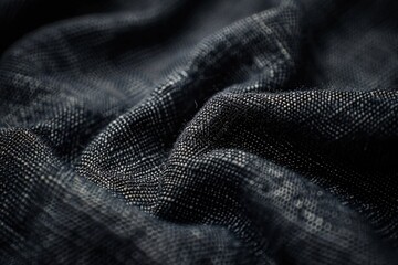 Fototapeta premium Close-Up of Textured Black Fabric with Intricate Weave