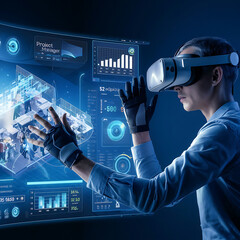 Wearable Vr Smart Glasses Virtual Reality Technology To Experience The Future Of Science Fiction