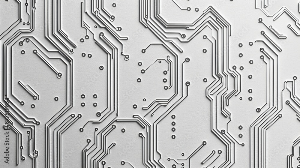 Aufkleber silver circuit board pattern. the intricate design showcases the complexity of electronic circuits, 