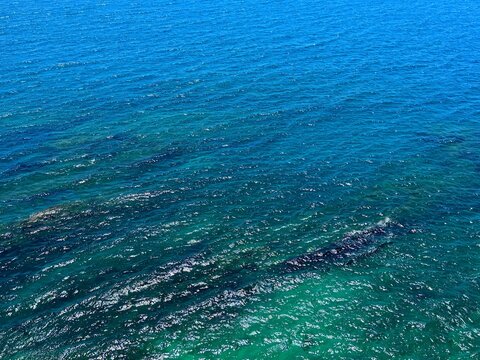 Sea blue glittering surface beautiful vast seascape