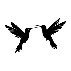 Obraz premium Humming bird vector silhouette illustration