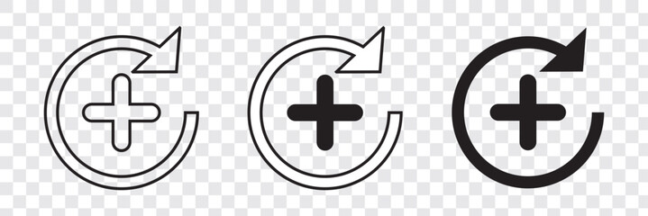 Health recovery flat vector icons