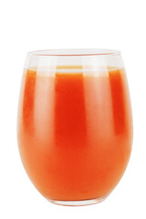 Cold tomato juice in a misted transparent glass