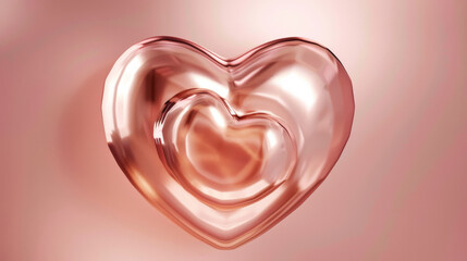 A beautifully crafted pink glass heart, radiating with soft light and reflecting delicate shadows, symbolizing love and elegance.