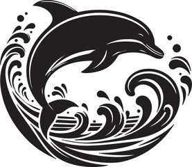 Obraz premium Dolphin silhouette vector illustration