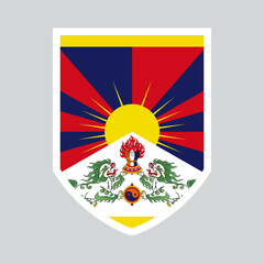 Fototapeta premium Tibet Flag Shield Frame