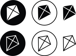 kite toy icon set black designed in filled, outline, line and stroke style. Paper kite creative, minimalist, and luxury vector template isolated on transparent background used for web, mobile, ui