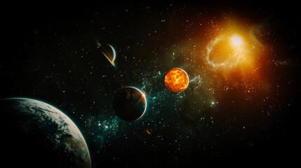 Planets in space