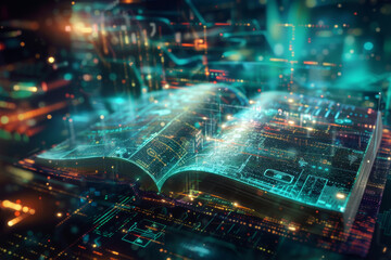 A book is open to a page with a lot of numbers and letters