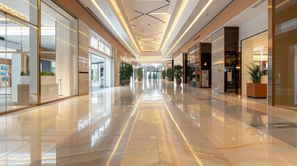 Elegant lightbox in a posh shopping mall, sophisticated lighting. Ai generated