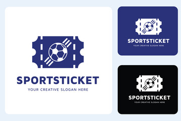 Soccer Sports Ticket Logo Design Template