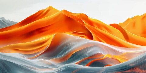 Minimalist wallpaper of the macOS Big Sur design elements featuring smooth, flowing shapes in vibrant orange and cool blue tones.
